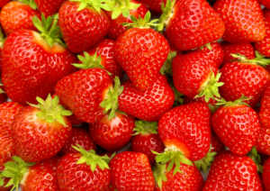 An image full of colourful Norfolk-grown strawberries.